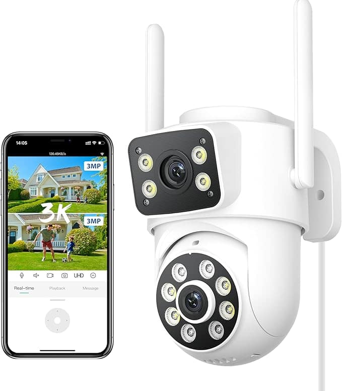 6MP Dual Lens Outdoor Security Camera