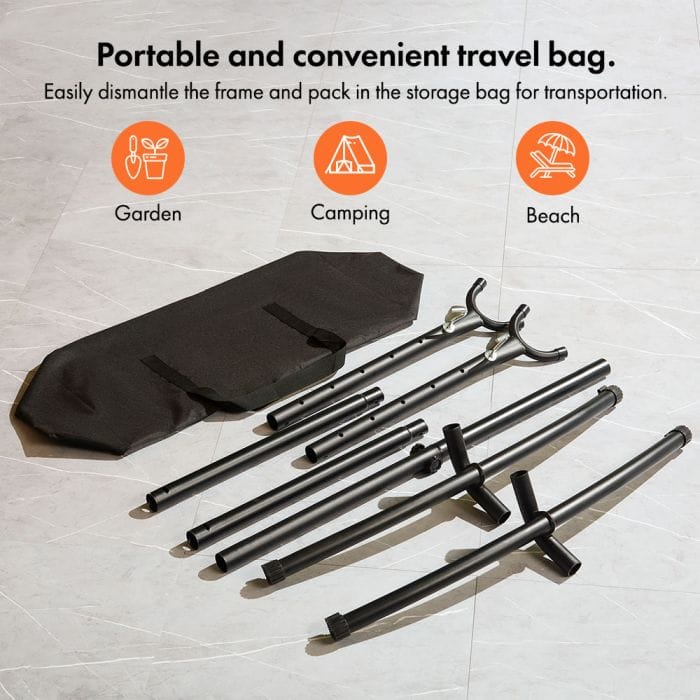 Ibiza 1 Person Orange Hammock With Stand - Image 7