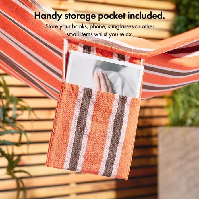 Ibiza 1 Person Orange Hammock With Stand - Image 5