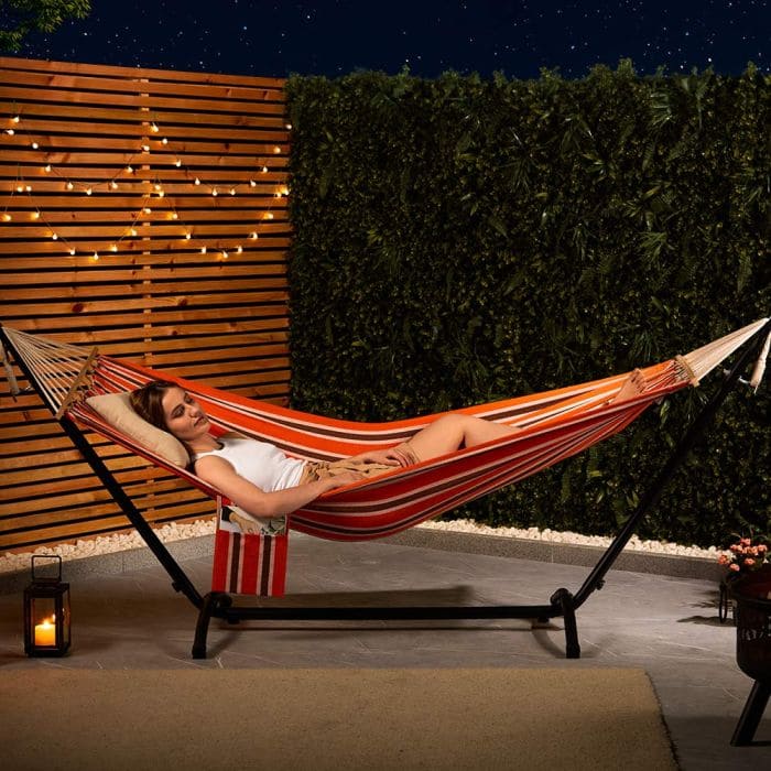 Ibiza 1 Person Orange Hammock With Stand - Image 8