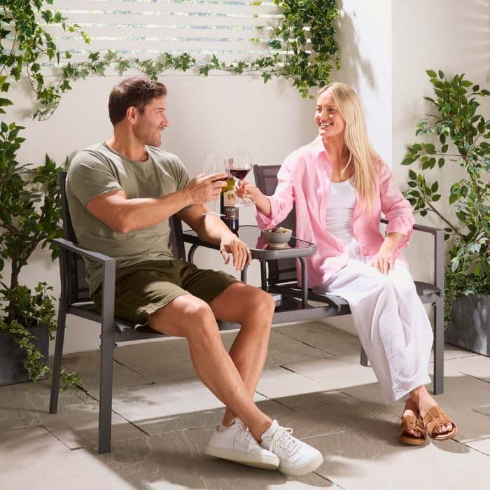 Paris Textoline Grey Love Seat - Image 6