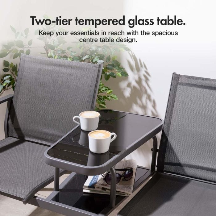 Paris Textoline Grey Love Seat - Image 4