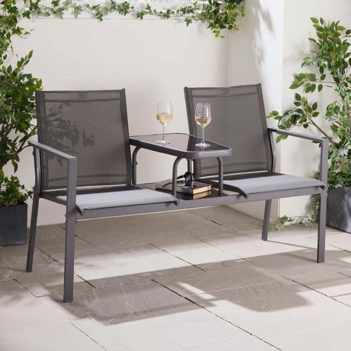 Paris Textoline Grey Love Seat - Image 7