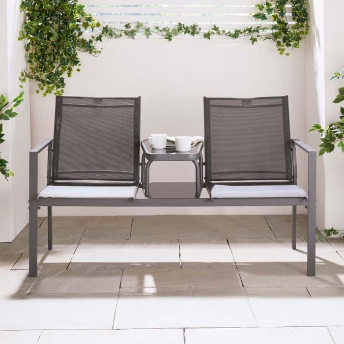 Paris Textoline Grey Love Seat - Image 9